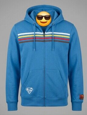 Superman DC Blue Zip Up Jacket Unisex Graphic Warner Bros Size Medium